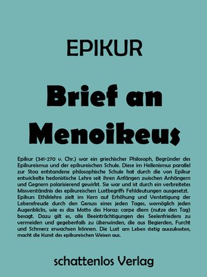 cover image of Brief an Menoikeus